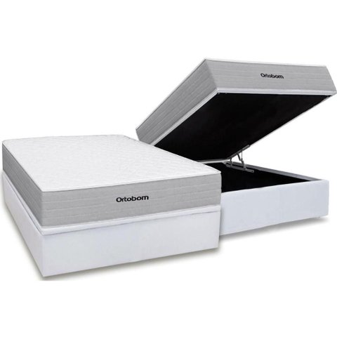 Cama Box Baú Crc Casal +Colchão Molas Venno Ortobom 138x188