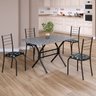 Conjunto Sala de Jantar Mesa Retangular 100x60cm Tampo Granito Ocre 4 Cadeiras Rio - 1
