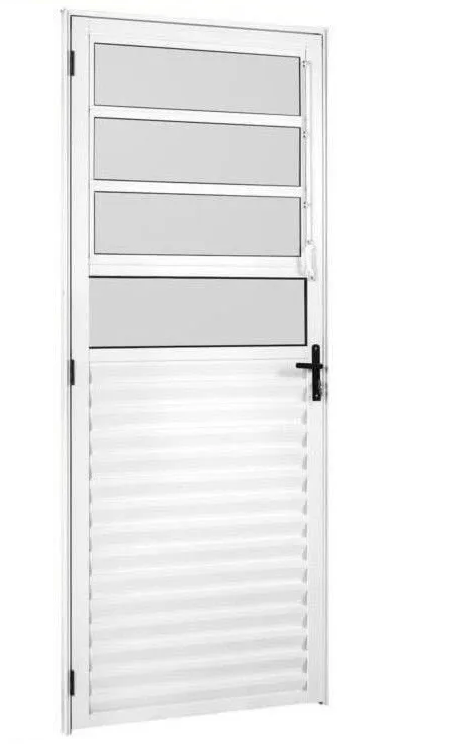 Porta de Alumínio Basculante Lado Direito 210x70cm Branco W2M Maagazine - 2
