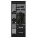 Ver imagem 2 de Guarda Roupas Solteiro 3 Portas 2 Gavetas Nobre Preto