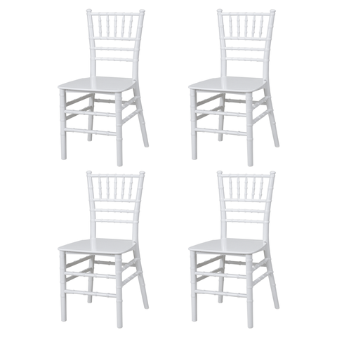 Kit 4 Cadeiras Tiffany Infantil Branco Espaço Kids Quarto Brinquedoteca - La Mobilia