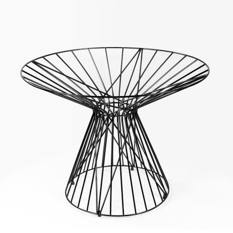 Base de Mesa Florença Redonda D60 Raiada Metal Preto