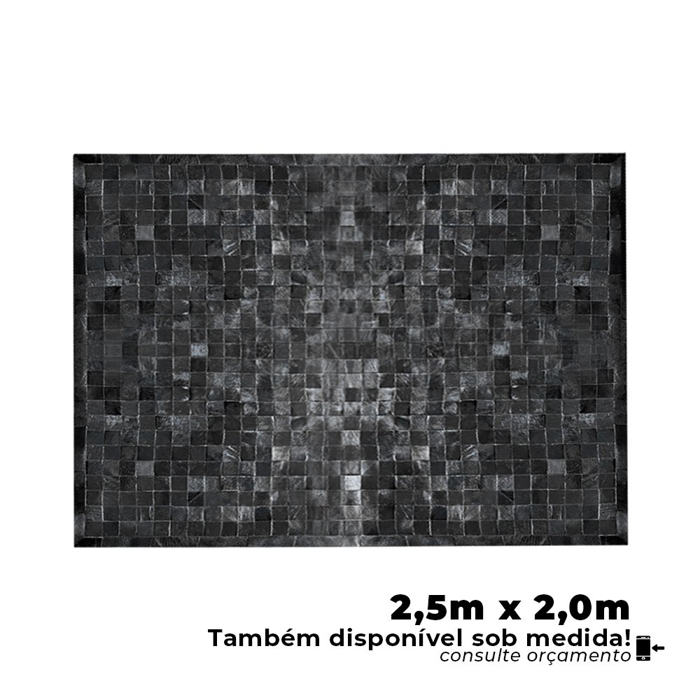 Tapete de Couro de Boi 2,5 X 2,0m placas 10cm - Selecione a cor - OF32 - 3