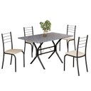 Ver imagem 2 de Conjunto Sala de Jantar Mesa Retangular 100x60cm Tampo Granito Ocre 4 Cadeiras Rio