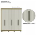 Ver imagem 7 de Guarda Roupa Dakota Casal 6 Portas Ripado Marrom/Freijo/Off White