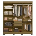 Ver imagem 2 de Guarda Roupa Dakota Casal 6 Portas Ripado Marrom/Freijo/Off White