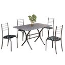 Ver imagem 2 de Conjunto Sala de Jantar Mesa Retangular 100x60cm Tampo Granito Ocre 4 Cadeiras Rio