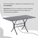 Ver mais imagens de Conjunto Sala de Jantar Mesa Retangular 100x60cm Tampo Granito Ocre 4 Cadeiras Rio Prata/Preto Floral/Mart