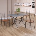 Ver imagem 1 de Conjunto Sala de Jantar Mesa Retangular 100x60cm Tampo Granito Ocre 4 Cadeiras Rio