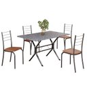 Ver imagem 2 de Conjunto Sala de Jantar Mesa Retangular 100x60cm Tampo Granito Ocre 4 Cadeiras Rio