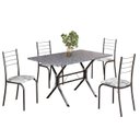 Ver imagem 2 de Conjunto Sala de Jantar Mesa Retangular 100x60cm Tampo Granito Ocre 4 Cadeiras Rio