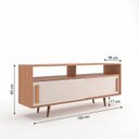 Ver imagem 3 de Rack para TV até 65 Polegadas 150cm 2 Portas de Correr Pé Palito Off White Freijó