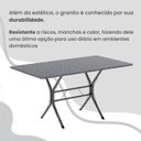 Ver mais imagens de Conjunto Sala de Jantar Mesa Retangular 100x60cm Tampo Granito Ocre 4 Cadeiras Rio