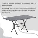 Ver mais imagens de Conjunto Sala de Jantar Mesa Retangular 100x60cm Tampo Granito Ocre 4 Cadeiras Rio Prata/Creme/Mart