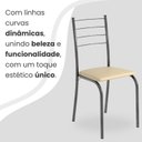 Ver imagem 7 de Conjunto Sala de Jantar Mesa Retangular 100x60cm Tampo Granito Ocre 4 Cadeiras Rio Prata/Creme/Mart