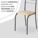 Ver imagem 6 de Conjunto Sala de Jantar Mesa Retangular 100x60cm Tampo Granito Ocre 4 Cadeiras Rio Prata/Creme/Mart