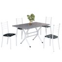 Ver imagem 2 de Conjunto Sala de Jantar Mesa Retangular 100x60cm Tampo Granito Ocre 4 Cadeiras Rio