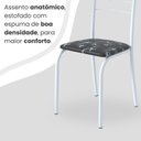 Ver imagem 6 de Conjunto Sala de Jantar Mesa Retangular 100x60cm Tampo Granito Ocre 4 Cadeiras Rio Branco/Preto Floral