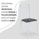 Ver imagem 7 de Conjunto Sala de Jantar Mesa Retangular 100x60cm Tampo Granito Ocre 4 Cadeiras Rio Branco/Preto Floral