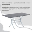 Ver mais imagens de Conjunto Sala de Jantar Mesa Retangular 100x60cm Tampo Granito Ocre 4 Cadeiras Rio Branco/Preto Floral