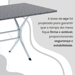 Conjunto Sala de Jantar Mesa Retangular 100x60cm Tampo Granito Ocre 4 Cadeiras Rio - 9