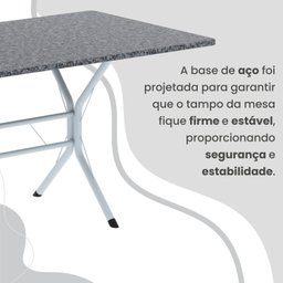 Conjunto Sala de Jantar Mesa Retangular 100x60cm Tampo Granito Ocre 4 Cadeiras Rio - 9