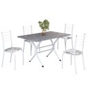 Ver imagem 2 de Conjunto Sala de Jantar Mesa Retangular 100x60cm Tampo Granito Ocre 4 Cadeiras Rio