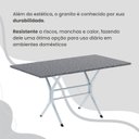 Ver mais imagens de Conjunto Sala de Jantar Mesa Retangular 100x60cm Tampo Granito Ocre 4 Cadeiras Rio Branco/Paraopeba