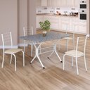 Ver imagem 1 de Conjunto Sala de Jantar Mesa Retangular 100x60cm Tampo Granito Ocre 4 Cadeiras Rio