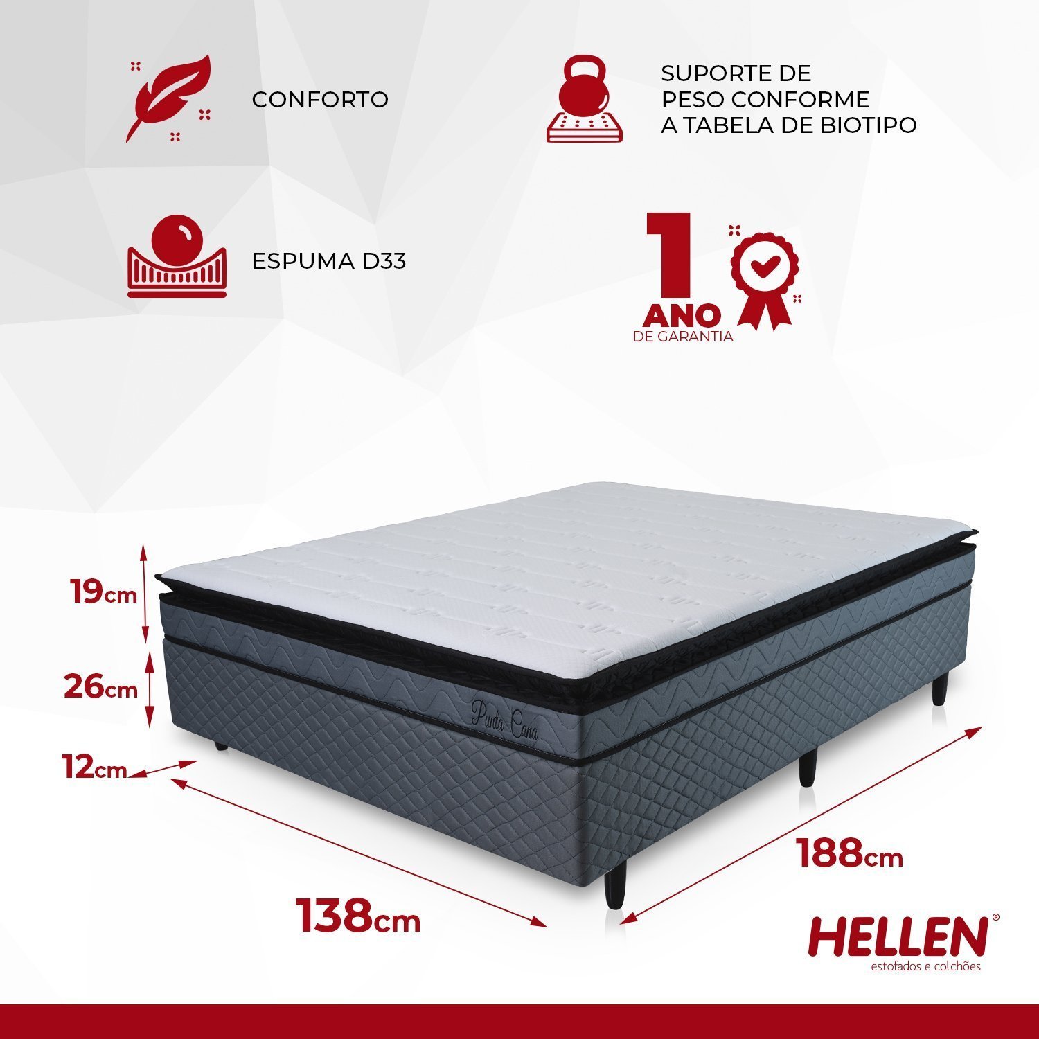 Cama Box Casal Punta Cana D33 - 5