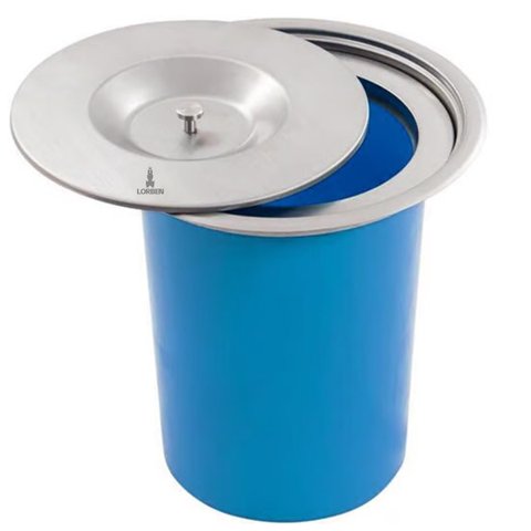 Lixeira de Embutir Lorben Pia Bancada Cozinha com Tampa Aço Inox