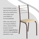 Ver imagem 7 de Conjunto Sala de Jantar Mesa Retangular 140x75cm Tampo Granito Ocre 6 Cadeiras Rio Marrom/Creme