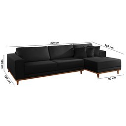 Sofá Cronos 03 Metros Chaise Lado Direito Meu Sofá Online - 3