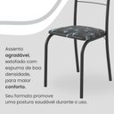 Ver imagem 6 de Conjunto Sala de Jantar Mesa Retangular 140x75cm Tampo Granito Ocre 6 Cadeiras Rio Preto/Floral/Fosco