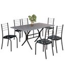 Ver imagem 2 de Conjunto Sala de Jantar Mesa Retangular 140x75cm Tampo Granito Ocre 6 Cadeiras Rio