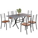 Ver imagem 2 de Conjunto Sala de Jantar Mesa Retangular 140x75cm Tampo Granito Ocre 6 Cadeiras Rio