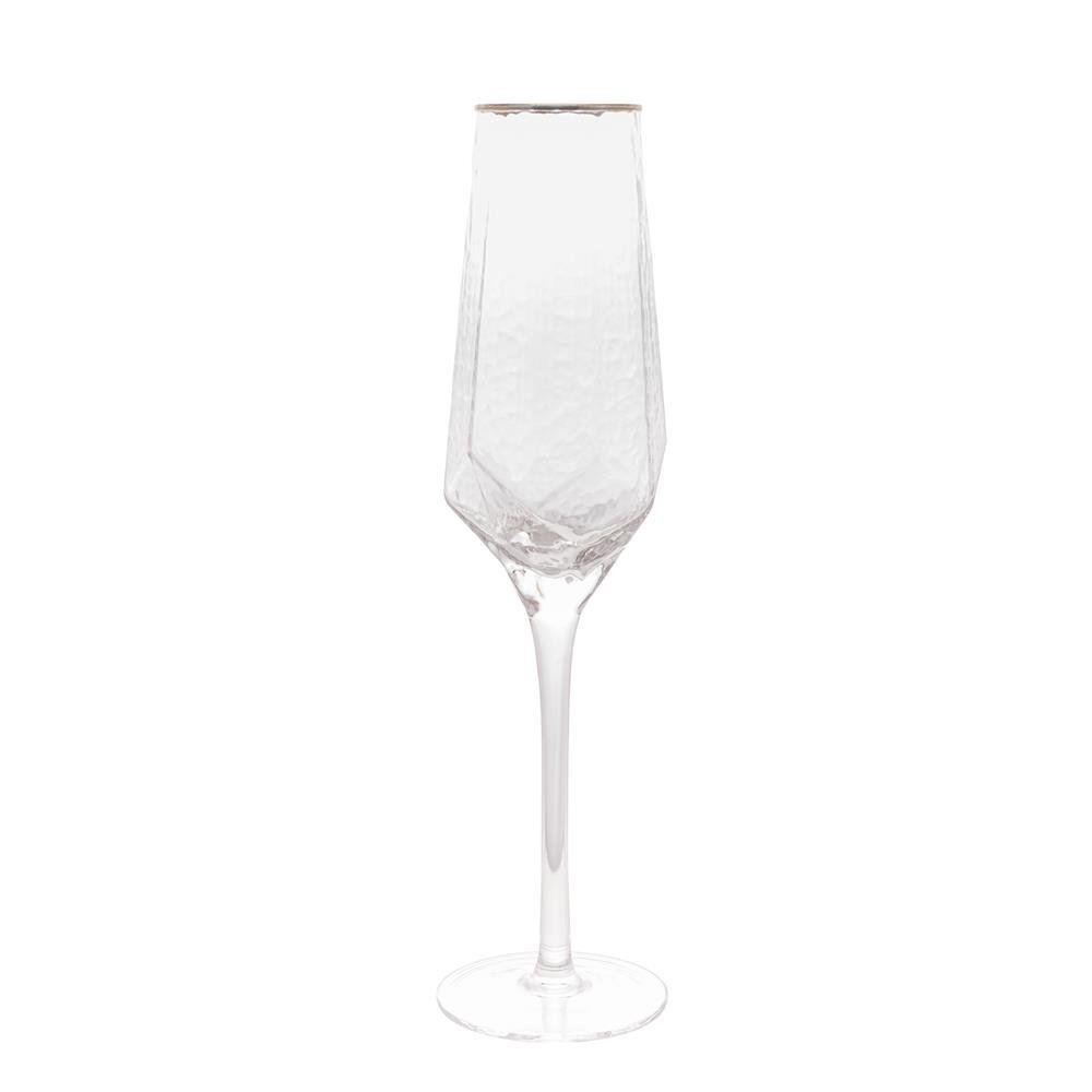 Taça Champagne 2pç Cristal 300ml c/ Borda Dourada Taj - Wolff - 5