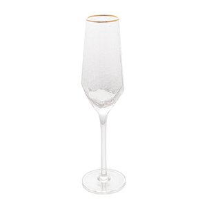Taça Champagne 2pç Cristal 300ml c/ Borda Dourada Taj - Wolff