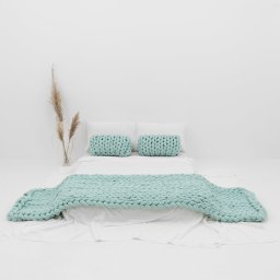 Manta Peseira de Maxi Tricot King 0,70x2,50m, Cor Menta - Magma Cotton - 3