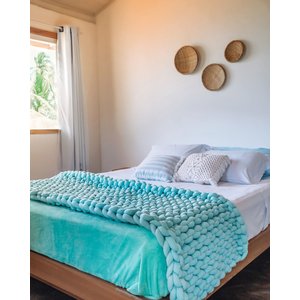 Manta Peseira de Maxi Tricot King 0,70x2,50m, Cor Menta - Magma Cotton