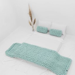 Manta Peseira de Maxi Tricot King 0,70x2,50m, Cor Menta - Magma Cotton - 2