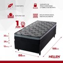 Ver imagem 5 de Cama Box Solteiro com Colchão Mola Safira Spec Preto Hellen Colchões
