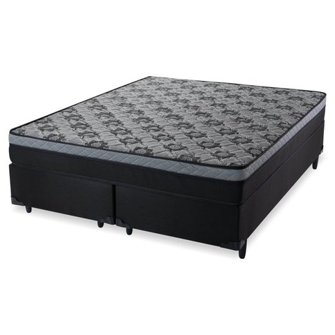 Cama Box Queen 158cm Safira Preto Hellen Colchões