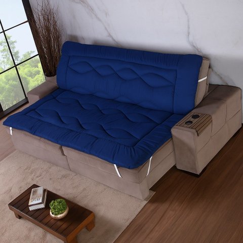 Pillow Top Premium para Sofá Retrátil Varias Cores e Tamanhos.:azul-marinho/1-40-largura-int-x-1-80-