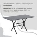 Ver mais imagens de Conjunto Sala de Jantar Mesa Retangular 140x75cm Tampo Granito Ocre 6 Cadeiras Rio Preto/Paraopeba/Fosco