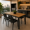 Ver imagem 3 de Kit 6 Cadeiras Mônaco Rattan Empilhável Cozinha Sala Jantar - Preto