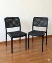 Ver imagem 7 de Kit 6 Cadeiras Mônaco Rattan Empilhável Cozinha Sala Jantar - Preto