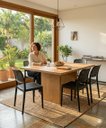 Ver imagem 1 de Kit 6 Cadeiras Mônaco Rattan Empilhável Cozinha Sala Jantar - Preto