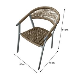 Cadeira Decorativa Joana em Corda Náutica e Base em Alumínio Cinza/rami - 2