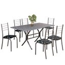 Ver imagem 2 de Conjunto Sala de Jantar Mesa Retangular 140x75cm Tampo Granito Ocre 6 Cadeiras Rio